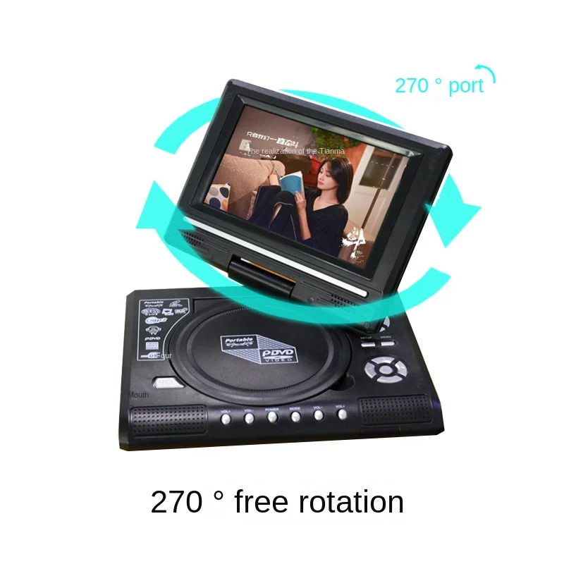 7.8 Inch Portable Home Car DVD Player VCD CD Game TV Player USB Radio Adapter Support FM Radio Receiving-EU Plug dvd player cd player