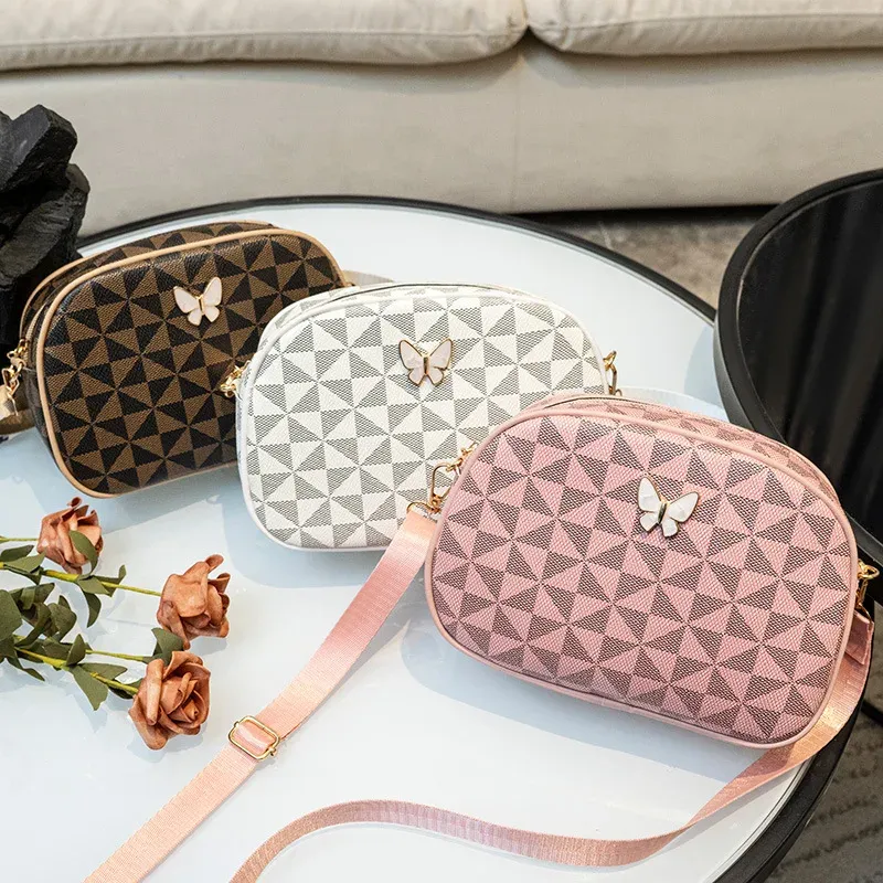 Mini Shell Bag Crossbody Phone Purse Women's Fashion Butterfly Decoration Summer 2025 Vintage Floral Pattern Coin Wallet