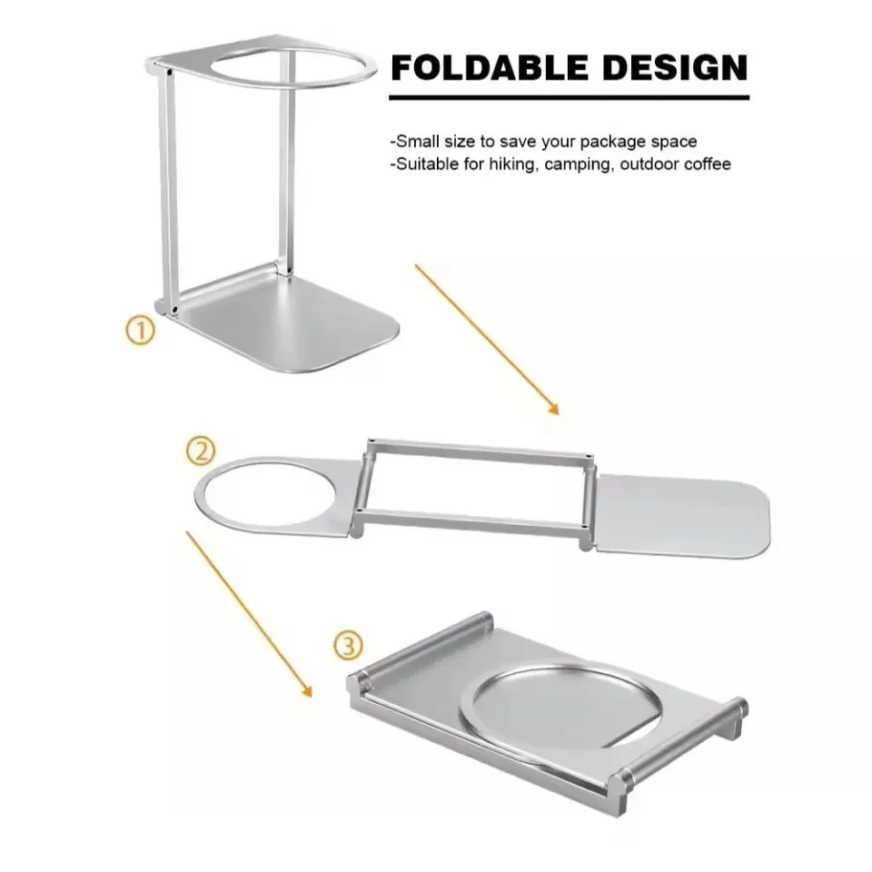 Foldable Coffee Machine Stand Portable Sturdy Drip Filter Holder Aluminum Alloy Durable Bracket foldable coffee machine stand