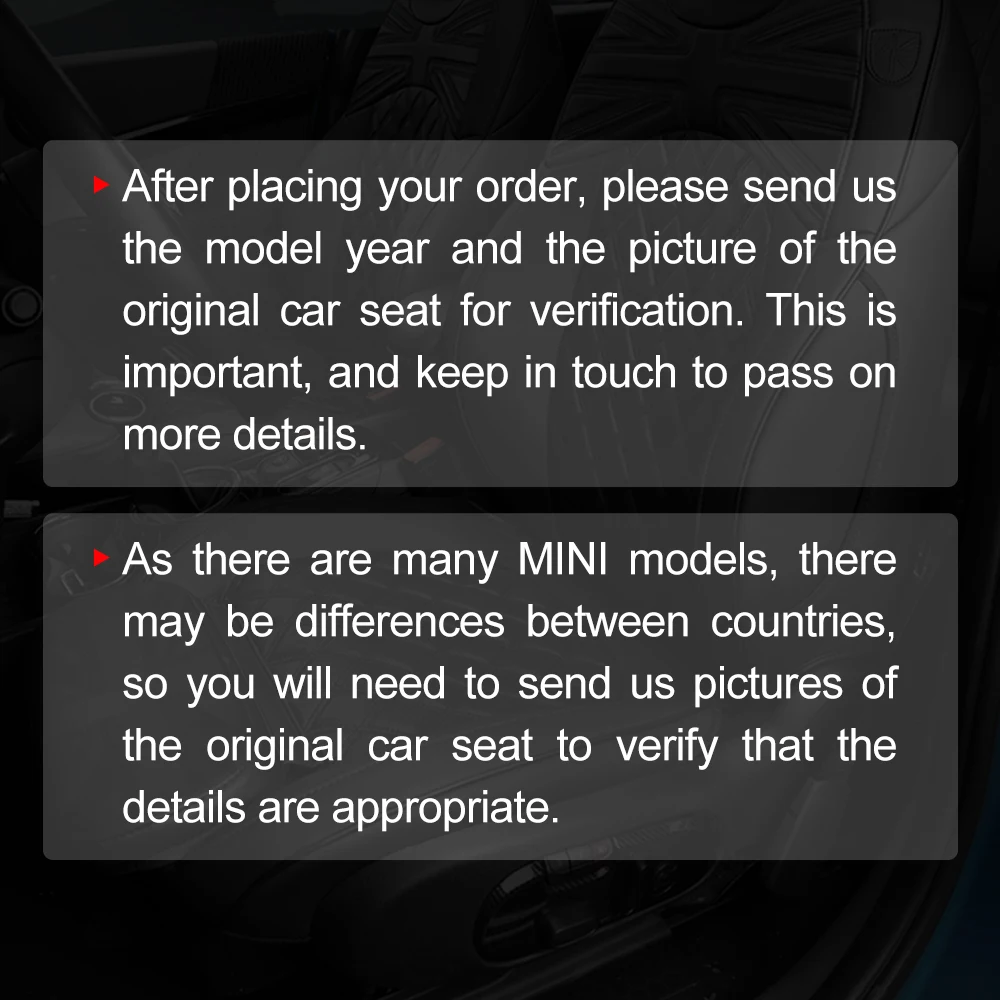 AMBERMILE For Mini Cooper F54 F55 F56 F57 F60 HATCHBACK CABRIO R60 R55 R61 R59 COUNTRYMAN Car Seat Cover Customized Accessories