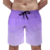Ombre Polygonal Board Shorts Gradient Purple Vintage Beach Shorts Man Graphic Surfing Fast Dry Beach Trunks Gift Idea 1
