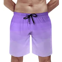 Ombre Polygonal Board Shorts Gradient Purple Vintage Beach Shorts Man Graphic Surfing Fast Dry Beach Trunks Gift Idea 1