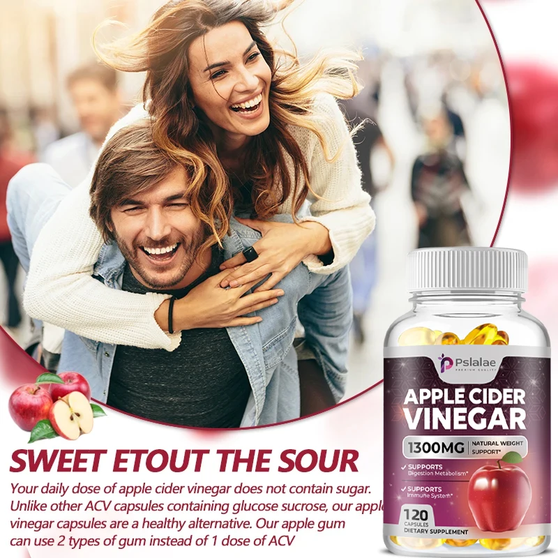 Apple Cider Vinegar Capsules-Detox, Fat Burning, Weight Management, Appetite Suppressant, Bloating Relief