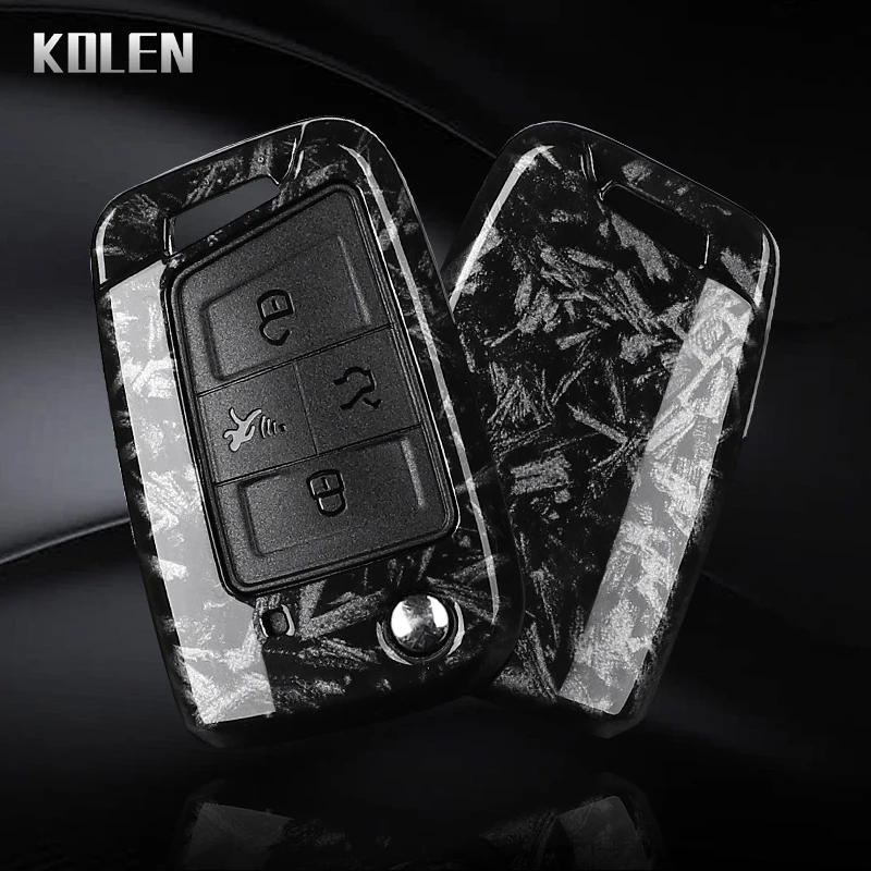 Carbon Fiber Car Key Case Cover - 3-4 Button Design