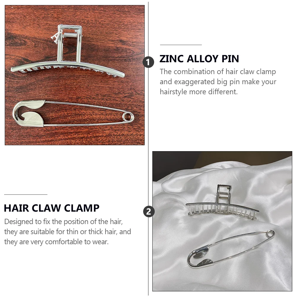 Hairpin Clip with Ponytail for Girl Exaggerated Women Creative Claw Zinc Alloy Metal Jaw Clips 5