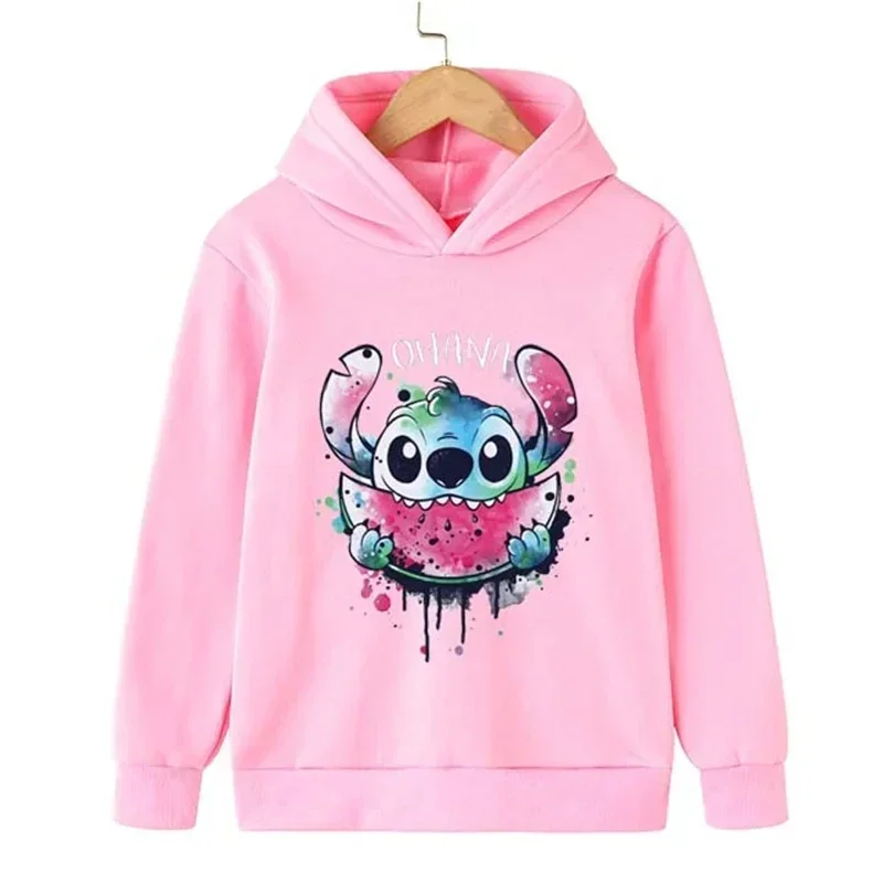 Kawaii Lilo 스티치 후드, 어린이 의류, 여아 의류, 소년 의류, 가을 따뜻한 스티치 맨투맨, 어린이 상의