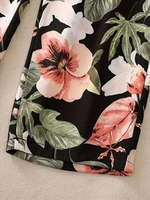 Floral Pants Spring and Summer Thin High Waist Slim Ice Silk Stretch Floral straight-leg Women's Pants - Image 5