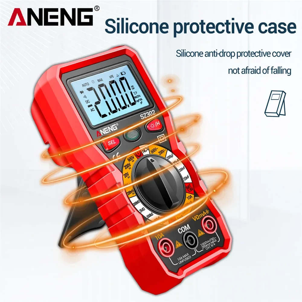 Digital Multimeter 220V Resistance Capacitance 2000 Counts NCV Multimeter Tester Battery Powered High Precision with LED Lights digital multimeter,multimeter tester