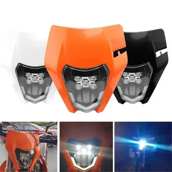 KTM EXC 전조등 플레이트 오토바이 LED 전조등, Supermoto Enduro 범용 2007 2020 XC SX MX 더트 바이크 모토크로스 헤드램프