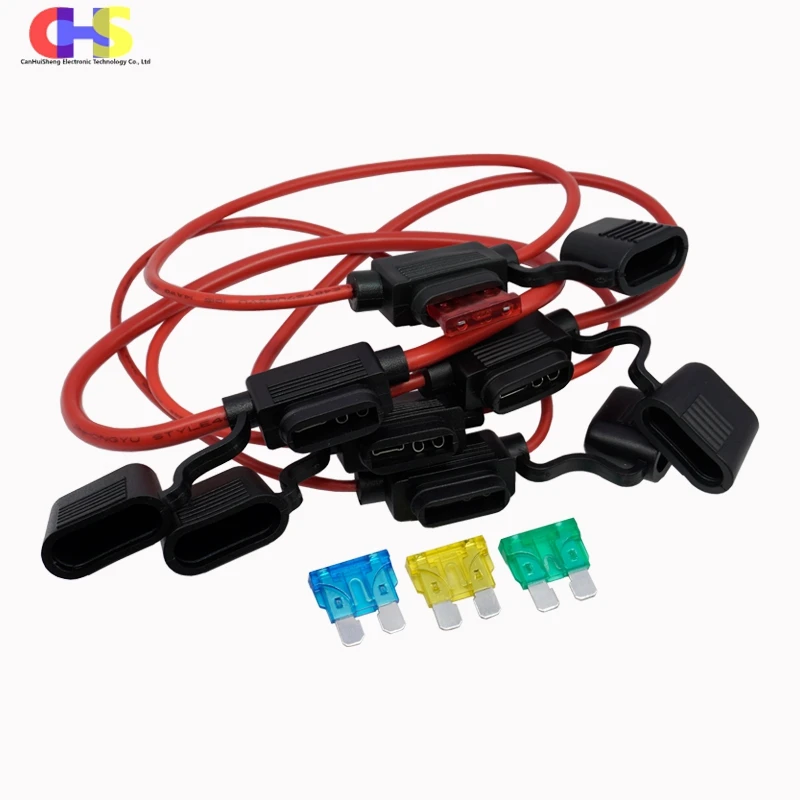 Car Fuse Holder Fuse Holder Fuse Adapter Holder 1pcs With 18/16/14/12/10AWG Wire Cable 32V Mini Small Medium Waterproof Auto Car Fuse Holder 1A 2A3A 5A 7.5A 10A 15A 20A 30A 40A