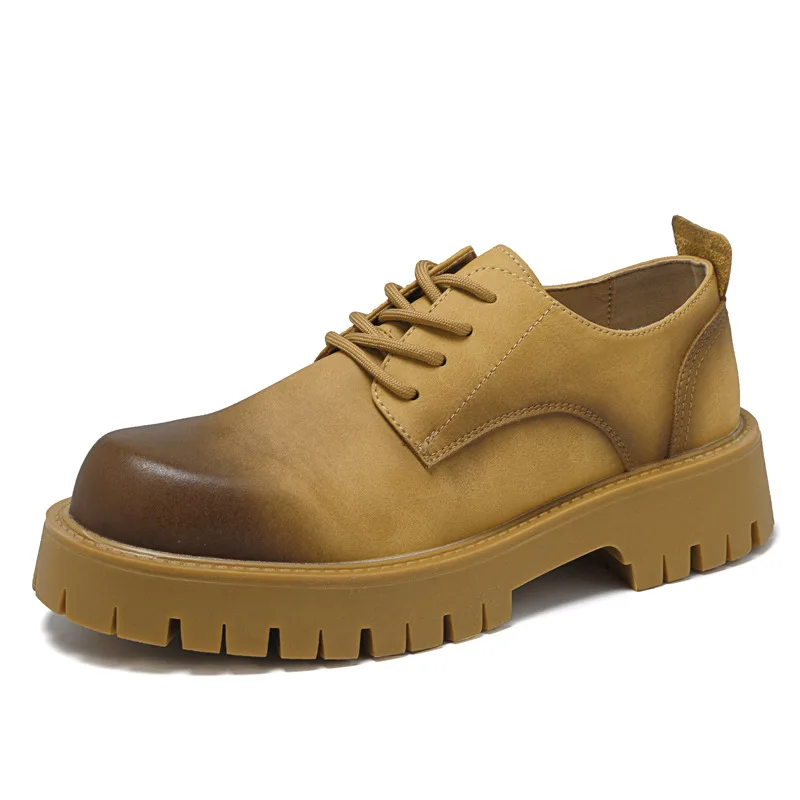 Men Spring Autumn Street Style Teenagers Men's White Heightening Leather Shoes Fashion Black Hombre Daily Casual Dress Classic