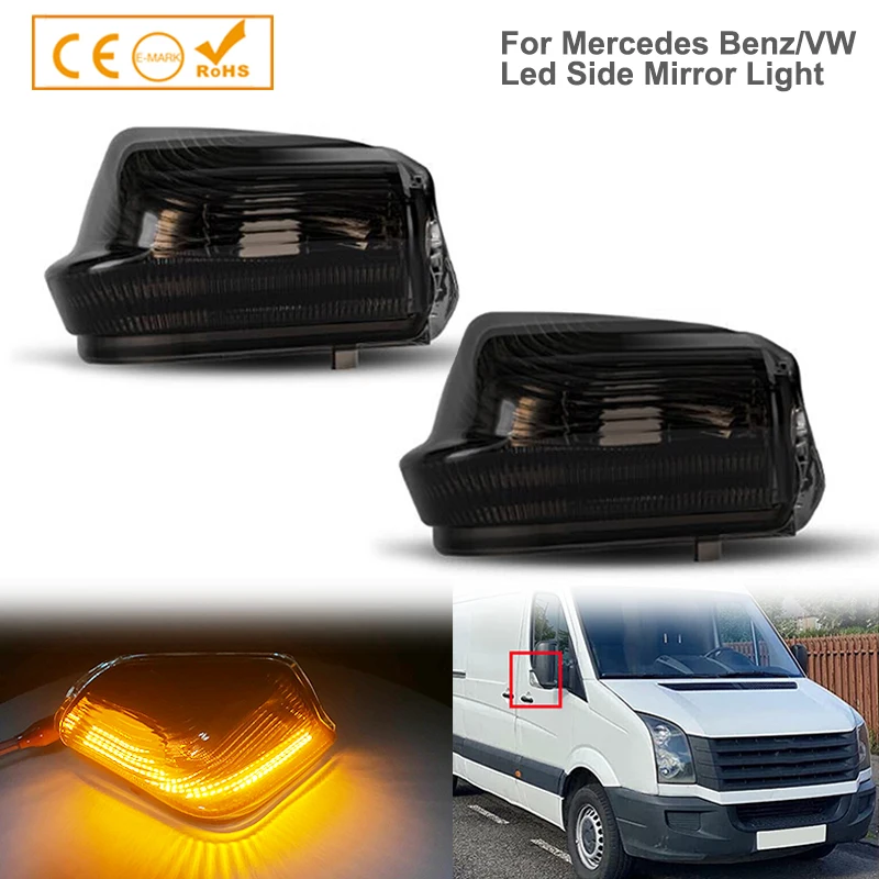 Sprinter 906 Scheinwerfer Spiegelblinker RECHTS – Für Mercedes Sprinter W906 & VW Crafter, Gelb/schwarz Seitenblinker W906 Rechts