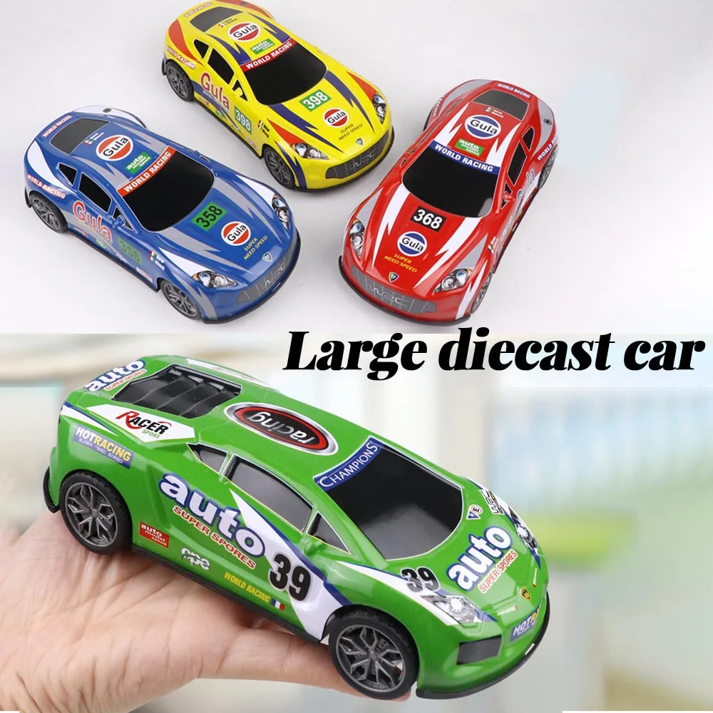 Large Diecast Inertial Car Set for Boys Alloy Sportscar Colletion Crash Resistant Racing Vehicle Toys for Children Kids Gift