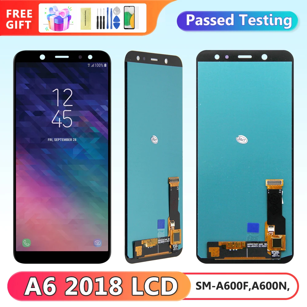

Жк-дисплей 5,6 ''AMOLED для Samsung Galaxy A6 2018 A600 A600F, сменный сенсорный экран с цифровым преобразователем в сборе