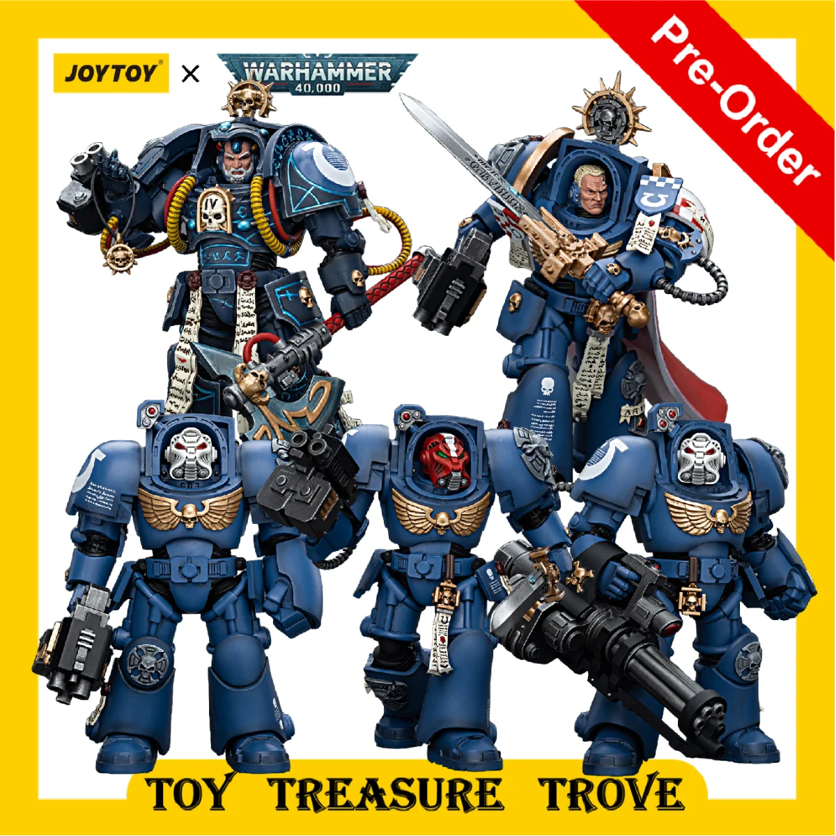 [Pre-Vendita] Joytoy Warhammer 40K 1/18 Action Figures Ultramarines Terminator Squad Biblioteca In Terminator Armor Gravus Agemman