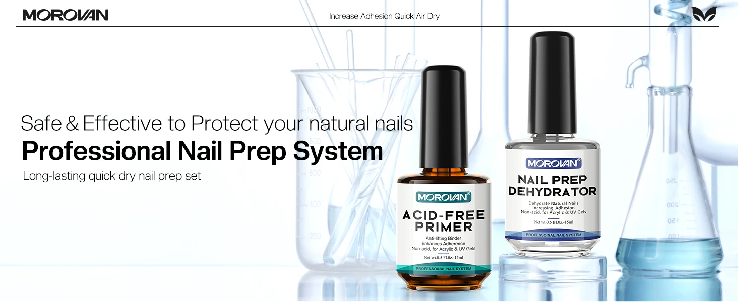 Description Picture 2 of itemProfessional Natural Nail Prep Dehydrator and Nail Acid-Free Primer Set,  Fast Air Dry For Gel Polish & Acrylic Powder 0.5oz