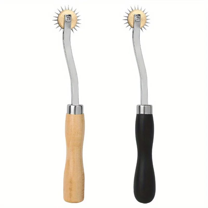 1pc Stainless Steel Paper Leather Gear Teeth Scribing Wheel For Overstitch Marking Spacing In Leather Craft And Sewing