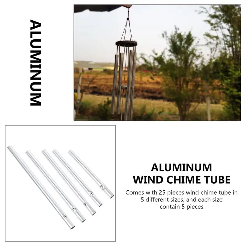 8 Sets Of Aluminum Wind Chime Pipe Wind Chime Making Accessories Aluminium Tube 5 Wind Bell Pipes DIY Wind Bell Materials 5