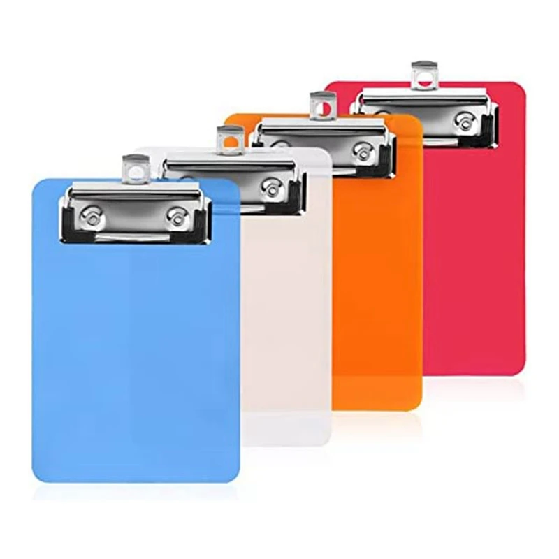 

4Inch X 6Inch Mini Clipboard 4Pcs Small Clipboards Clip Board Notepads Clipboard Memo Size Pocket Plastic Clipboard