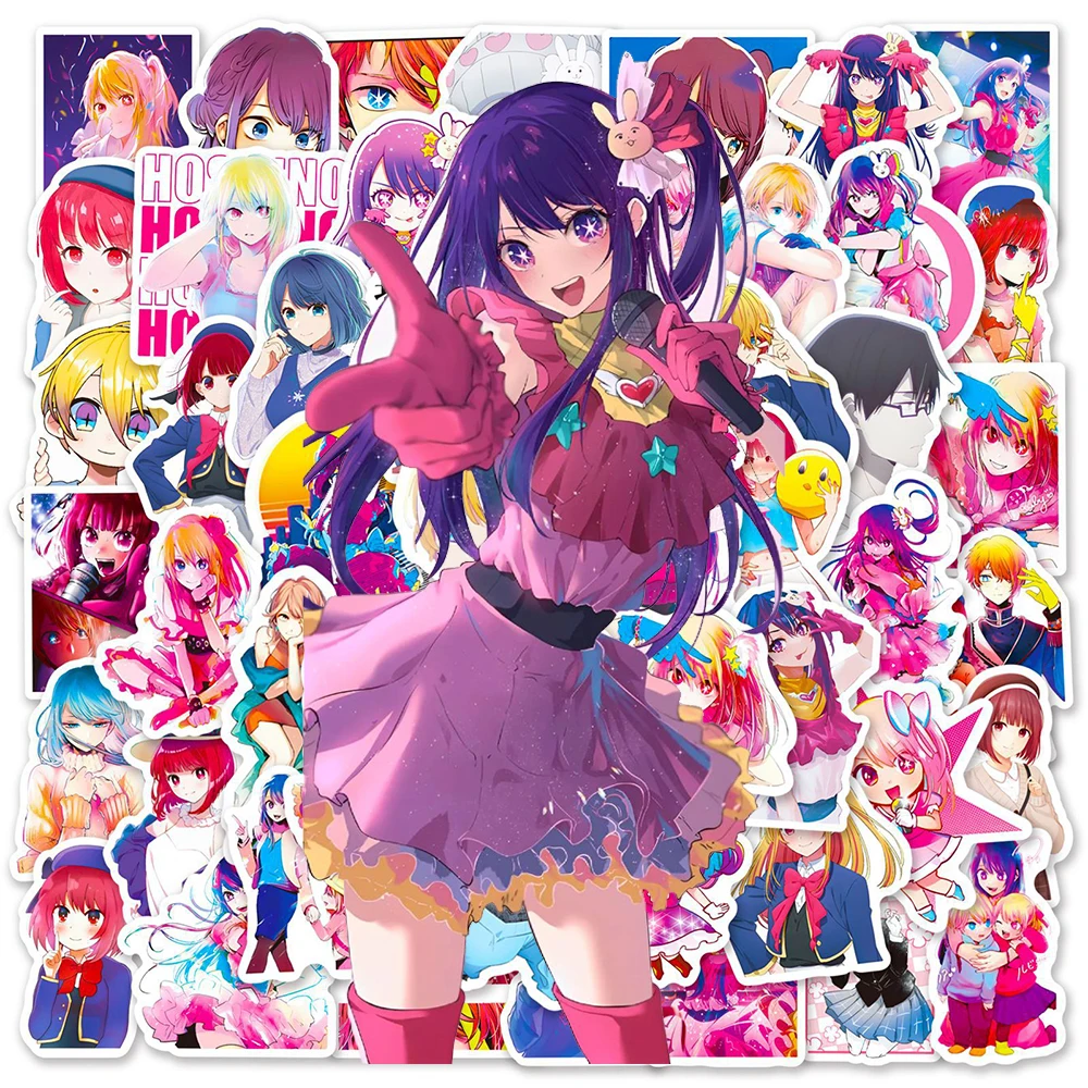 10/30/50pcs Hoshino Ai OSHI NO KO Anime Stickers Kawaii Hoshino Rubii Sticker Scrapbooking Luggage Wall Guitar Akuamarin Decals anime oshi no ko figures poster hangin scroll fabric poster hoshino ai cho hoshino aquamarine kurokawa akane birthday gift