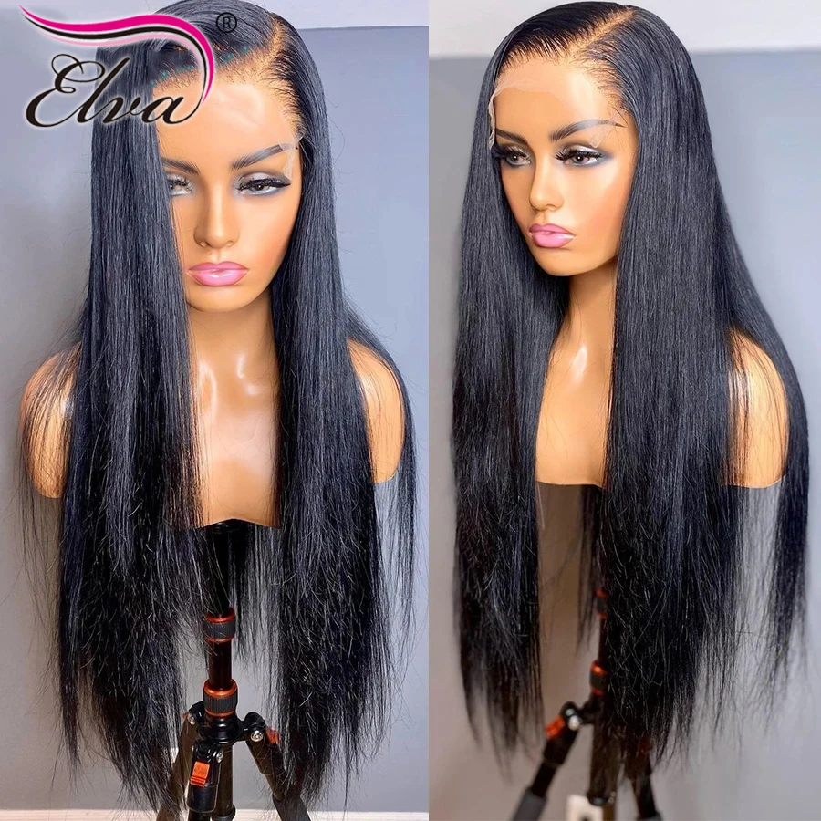 

Elva Hair Glueless 7x7/6X6 HD Lace Closure Wig Human Hair Straight Pre Plucked Ready To Wear 5x5 HD Transparent Lace Frontal Wig