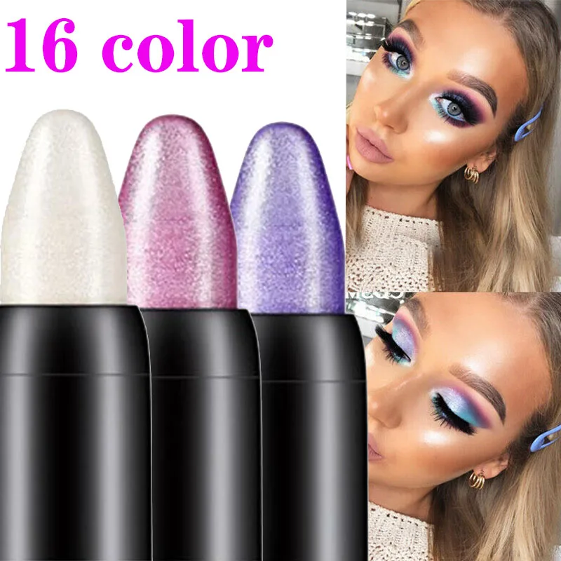 Eyeshadow Pencil Waterproof Pearlescent 15 Colors Lasting Glitter Shimmer Eye Shadow Pen Eyeliner Stick Eyes Makeup Tools