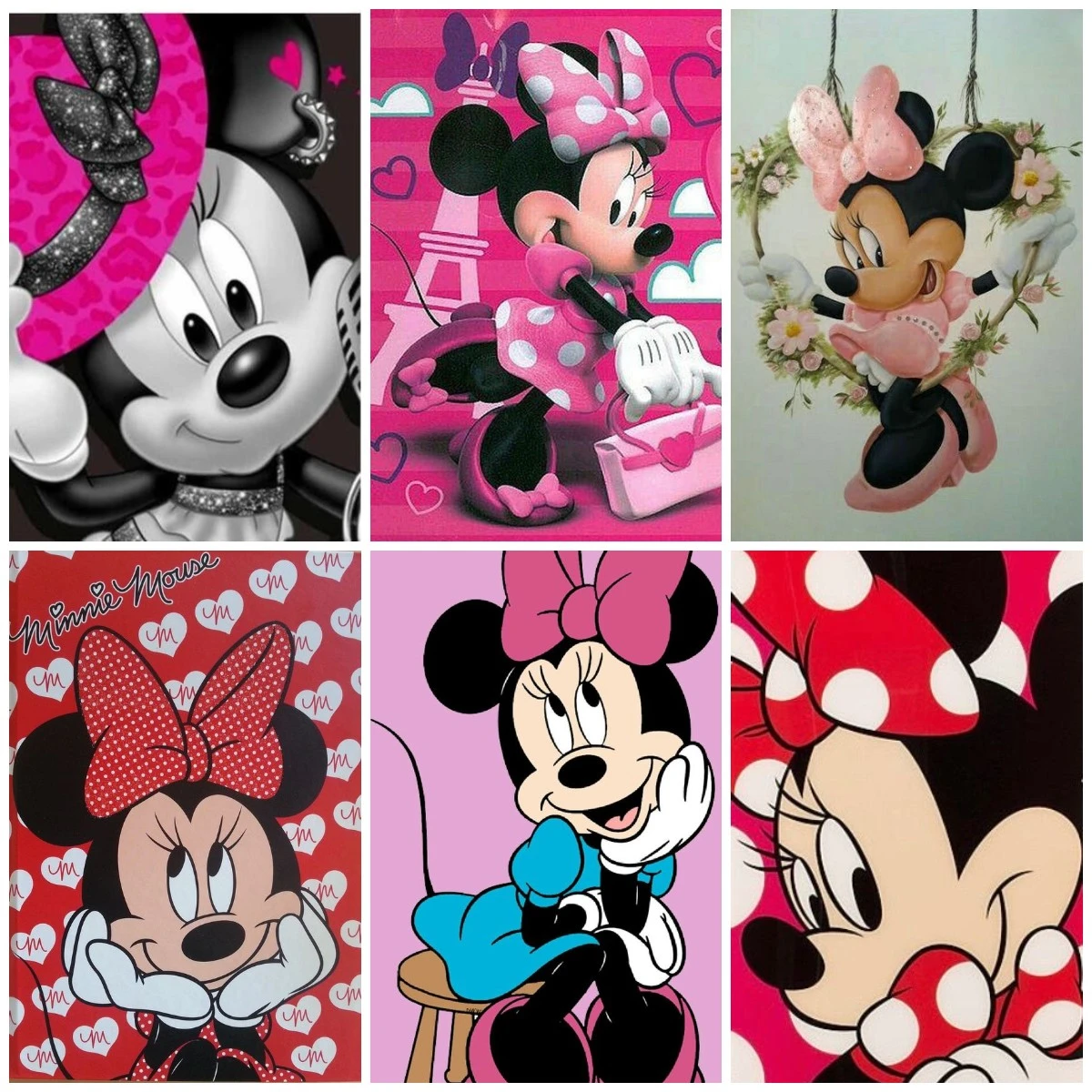 Disney Cartoon Mickey Minnie 5d DIY Diamond Painting Cross Stitch Kits Round Rhinestone Of Picture Home Room Wall Decor Gift