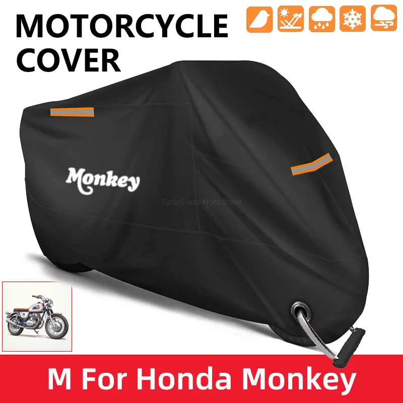 

Motorcycle Cover Waterproof Outdoor Scooter UV Protector Dust Rain Cover Monkey Logo For Honda Z-125 Z125 Z 125