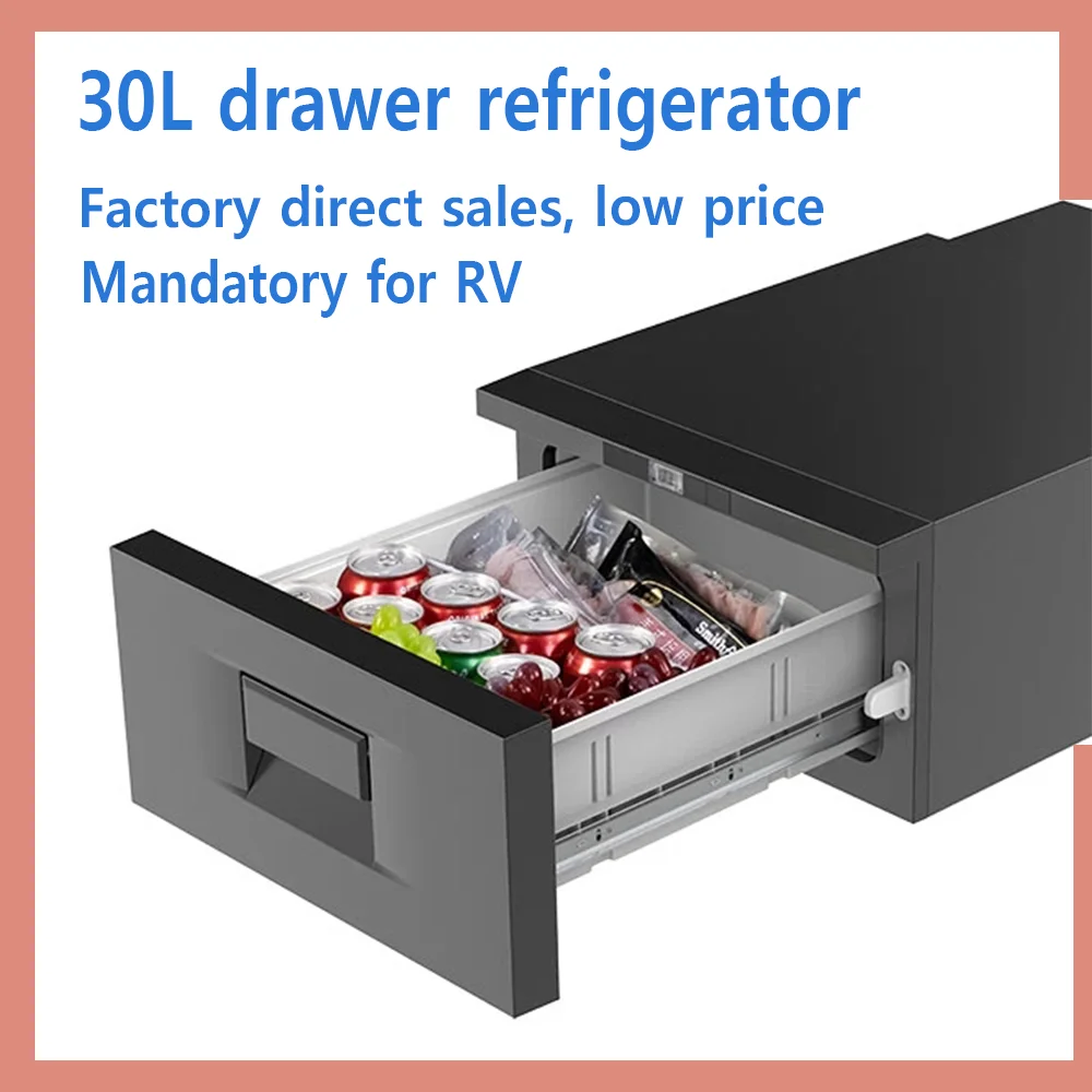 Alpicool Car Refrigerator D30 30L Drawer Freezer Cooler DC 12V 24V for RV Camping Home Use Vehicle Truck With Auto Compressor
