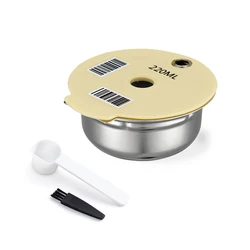 Stainless Steel Reusable Coffee Capsule Pods - Eco-Friendly Refillable Filter (Steel 220ML)