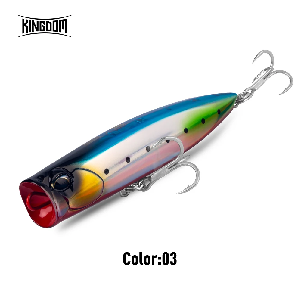 Kingdom Popper Fishing Lure 37.5g 58g 79g Topwater Wobblers Saltwater Artificial Bait Trolling Popper Jerkbait For Bass Fishing