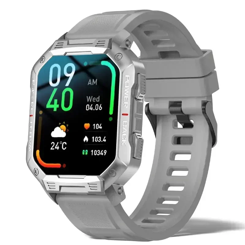 

2024New Smart Watch Men Military Blood Pressure Waterproof Watches Bluetooth Call Smartwatch Fitness Tracker Touch Music Watches