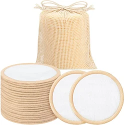 Eco - Friendly Reusable Makeup Remover Pads with Laundry Bag - Set of 10 Natural Cotton Rounds (White)