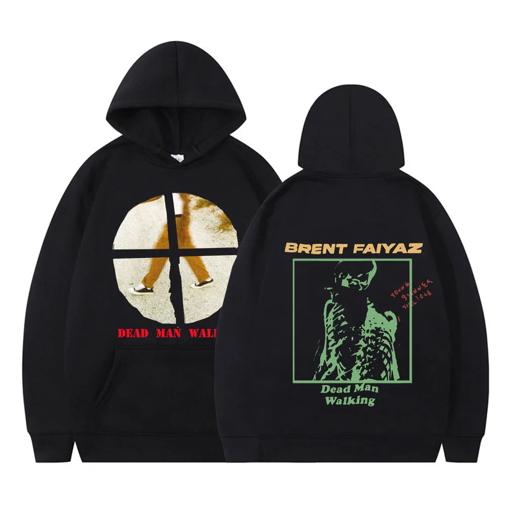 

Singer Dead Man Walking Brent Faiyaz Long Sleeve Pullover Unisex Tracksuit Harajuku Streetwear 90s Fleece Hooded Sweatshirts