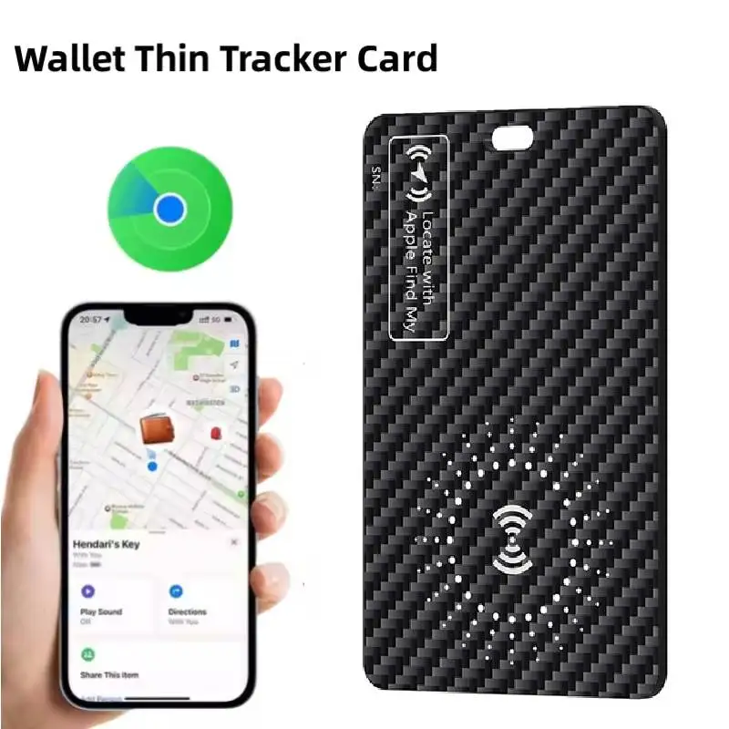 Wallet Tracker Card for Apple iOS System Find My APP Wireless Rechargeable Item Card Finder Anti-Lost Smart Bluetooth GPS Tracker