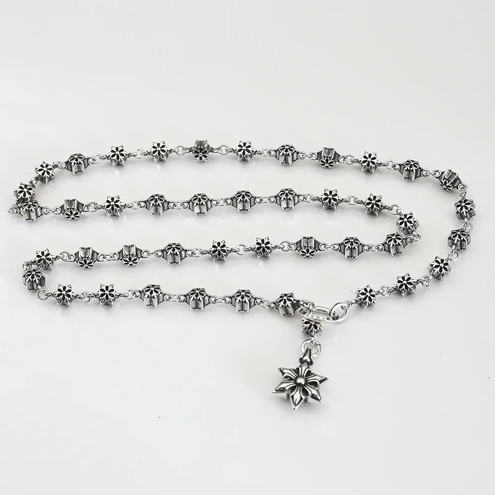 European and American adjustable distressed niche dark wind six pointed star patchwork necklace