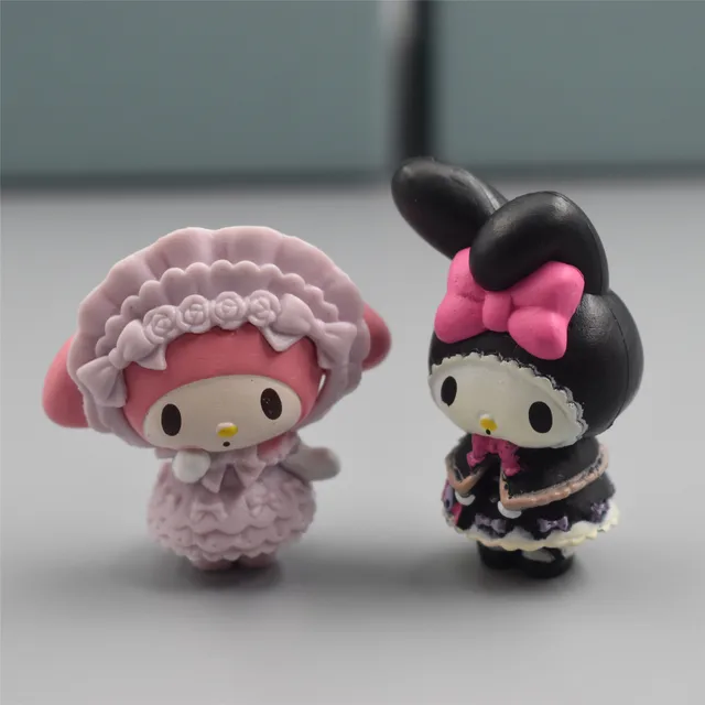 New My Melody Anime Figure Kawaii Melody Kuromi Kt Cat Pvc Action Figures Collection Materials Gifts For Children 4
