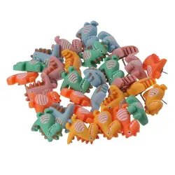 30PCS Resin and Metal Dinosaur Thumb Tacks Cork Boards Multi-Color Irregular Cute Push Pins