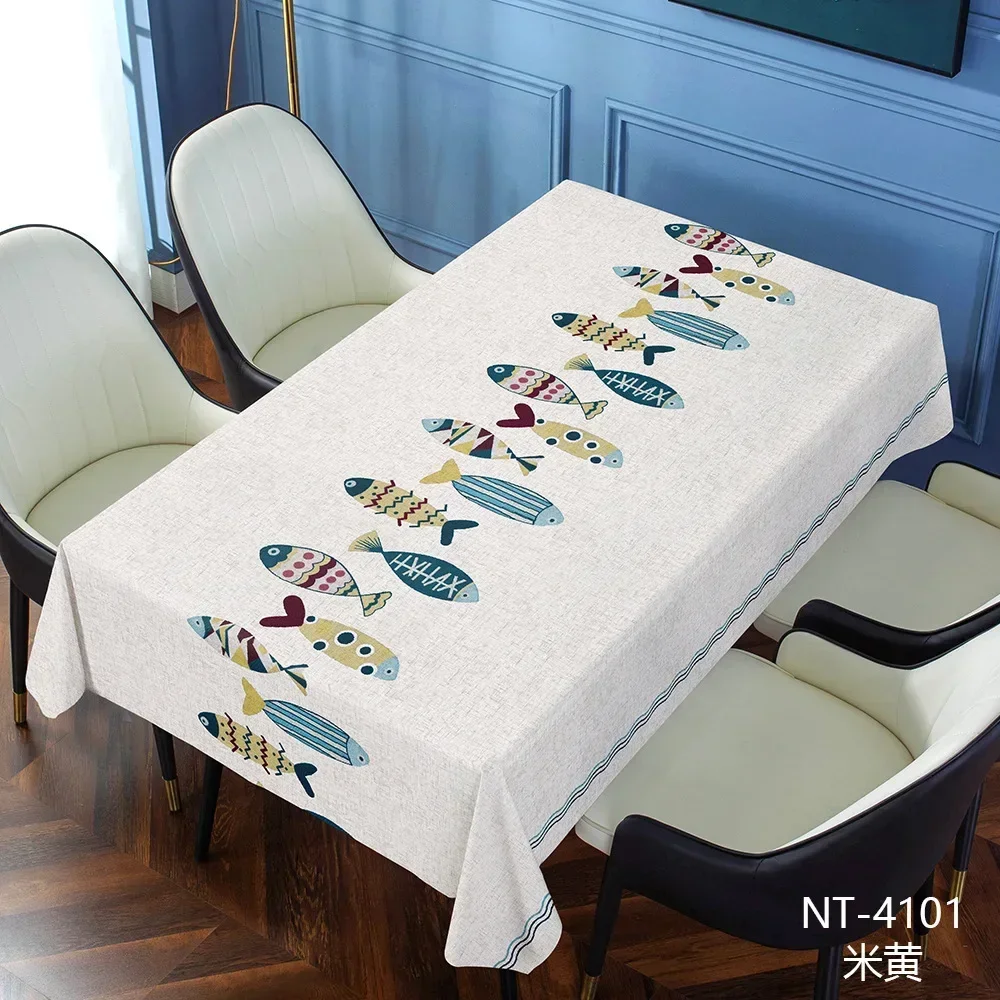 

Simple household tablecloth European-style wash-free anti-oil booth pvc rectangular mat tea table cloth blue