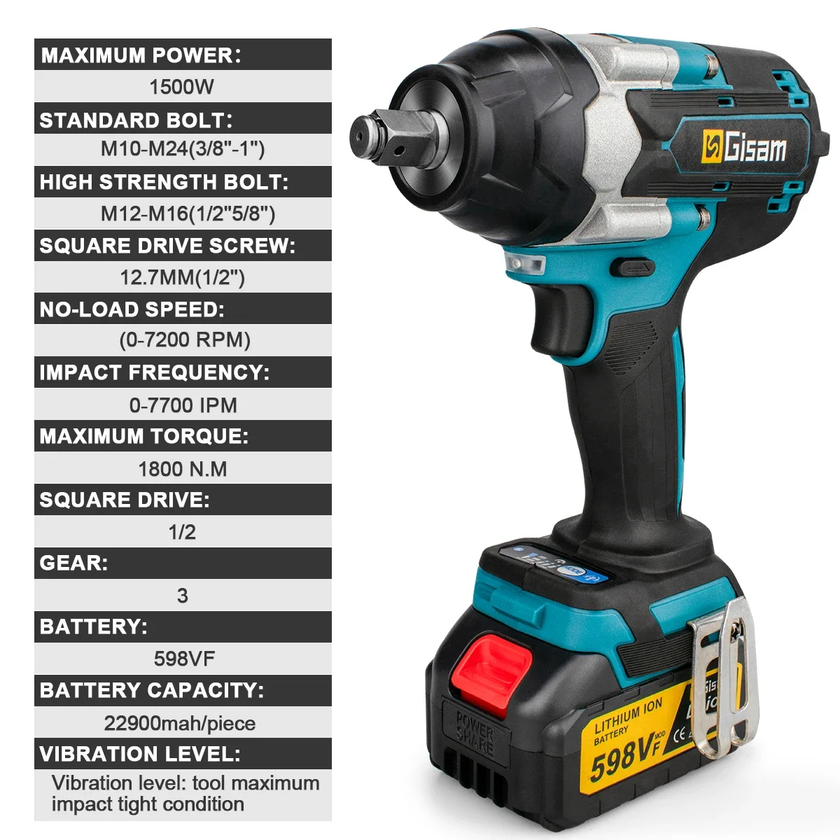 Cordless Impact Wrench High Torque Brushless Electric Wrench 1/2Inch Rechargeable Car Repair for Makita 18V Battery Power Tools 4