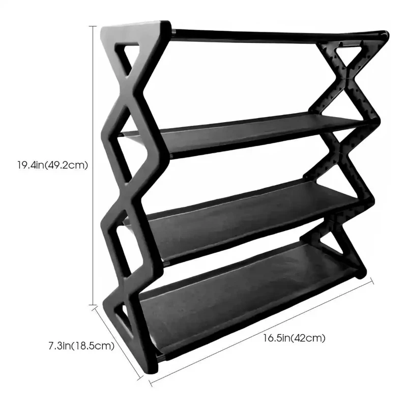 4 Tier X Type X shaped Dust proof Shoe Storage Rack Hot Multifunctional Rack for Dorm Entryways Hallways Bedrooms