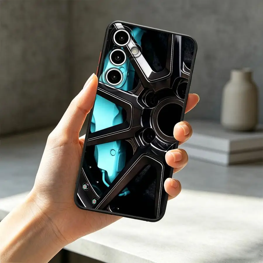 Turquoise Car Wheel Design Phone Case Cover