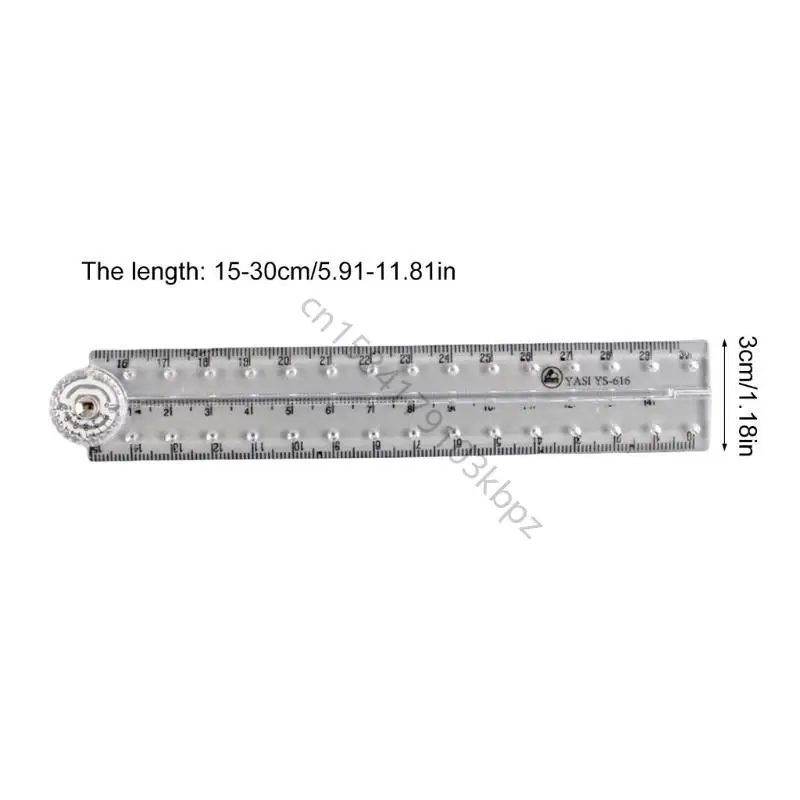 명확한 접이식 눈금자, 길이 0-30cm 측정, 학생 교사 도면 제도용 수학 측정 도구, XX9A
