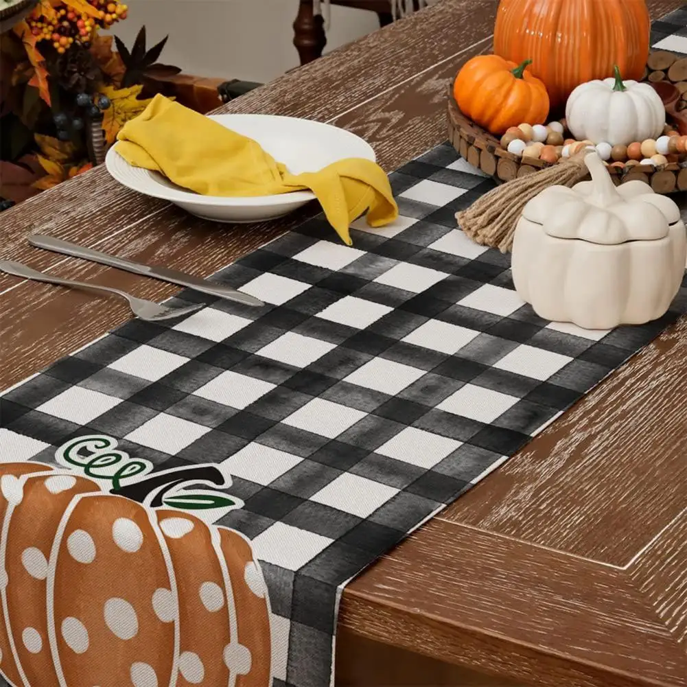 

Autumn Harvest Table Runner Halloween Table Runner Autumn Harvest Festival Table Runner Pumpkin Print for Thanksgiving for Fall