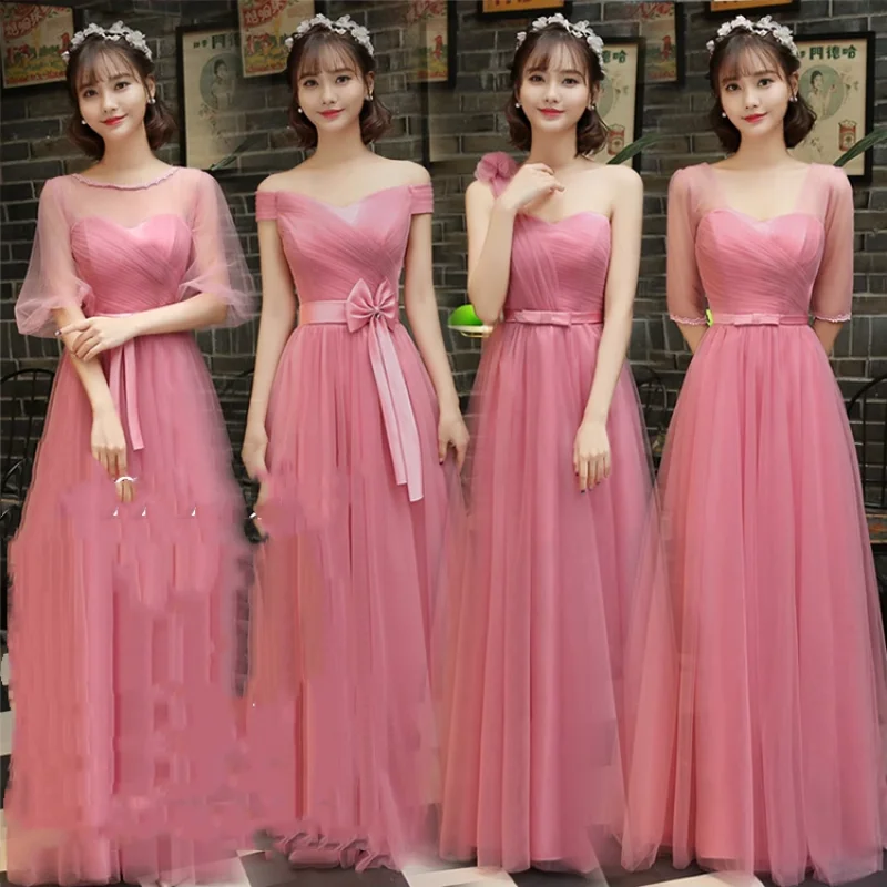

M88 Sweet Memory Lady Tulle Long Bridesmaid Dresses 2024 Fashion Banquet Dress A-Line Elegant Homecoming Robes Women Gown