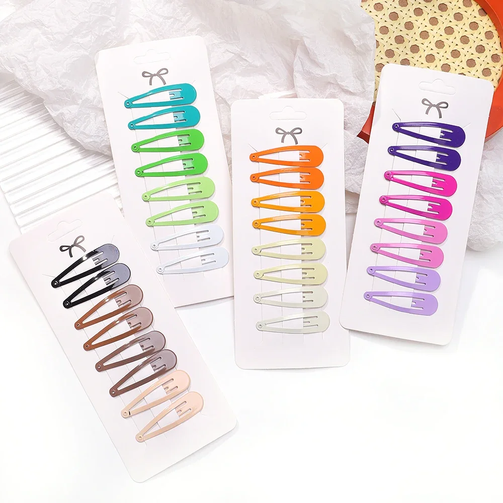 Cute Candy Color Baby Girl BB Clip Lovely Snap Women Gradient Hairpins Barrette 8/10Pcs Kids Headwear Hair Accessories hair clips hair accessories