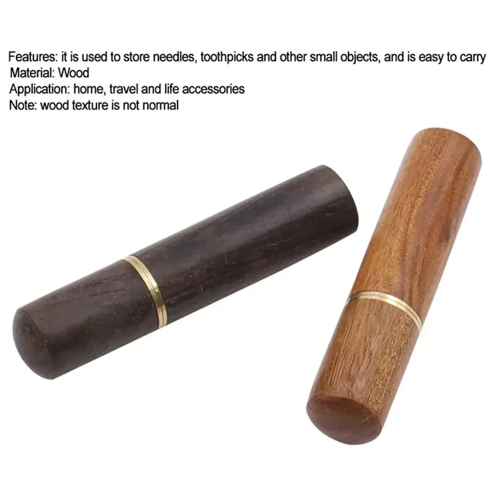 Sewing Needles Holder Storage Tube Wooden Box Hand Sewing Needles Case Embroidery Mending Container For Indoor Outdoor Sewing Storage Box