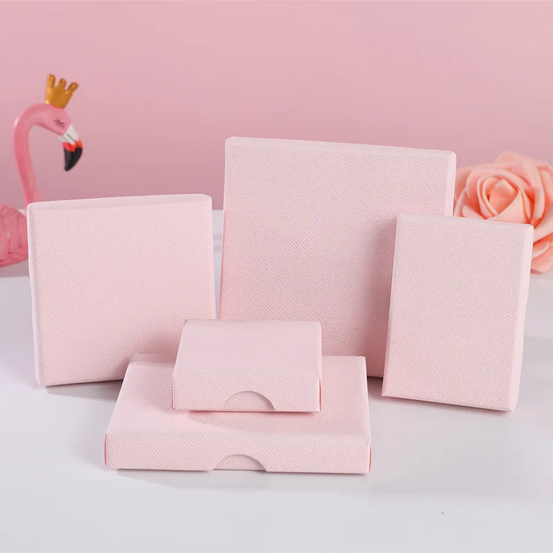 5 Pz/Lotto Scatola Regalo Gioielli Anello Collana Pacchetto Scatola Quadrata Con Spugna Foderato Rosa Bianco Blu Rosso Grigio Scatola Di Immagazzinagg