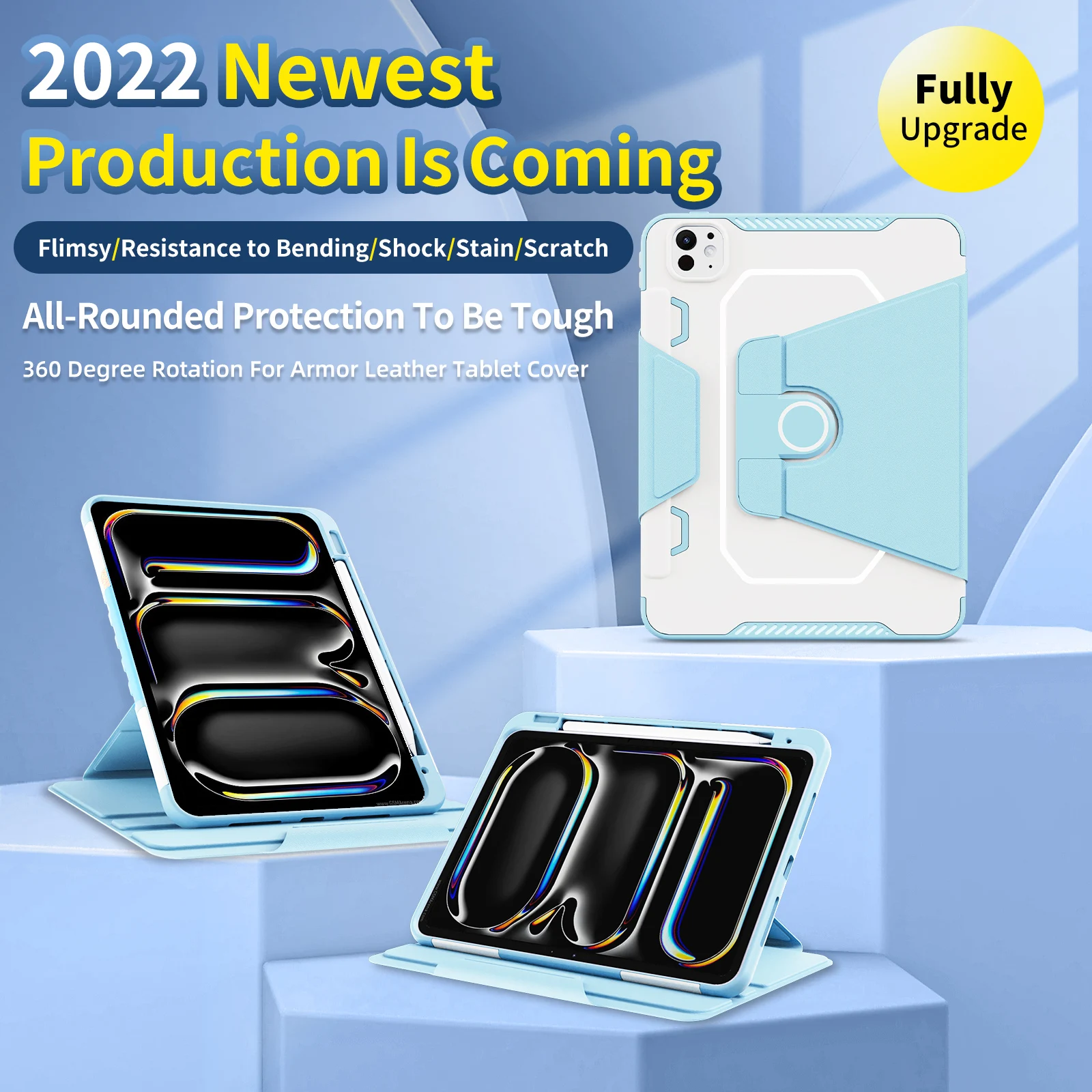Durable Heavy Duty Shockproof Folio Stand Tablet Case