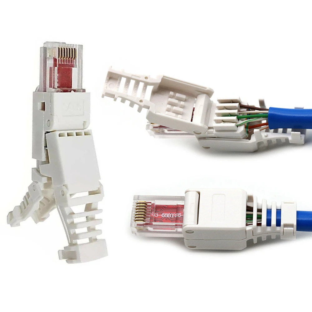 

Ethernet Cable 8P8C Tool-less POE CCTV CAT6 Crystal Head RJ45 Connector Plug